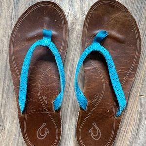 OluKai Teal Flip Flops Women’s size 9